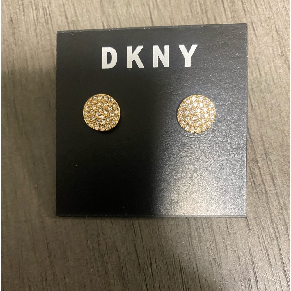 New DKNY round earrings